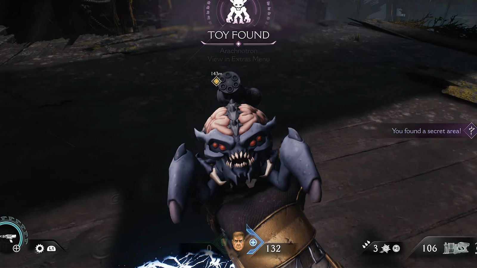 Arachnotron Toy in Doom The Dark Ages (Image via Bethesda || YouTube/@BackseatGuides)